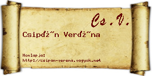 Csipán Veréna névjegykártya